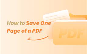 How To Save One Page Of A Pdf